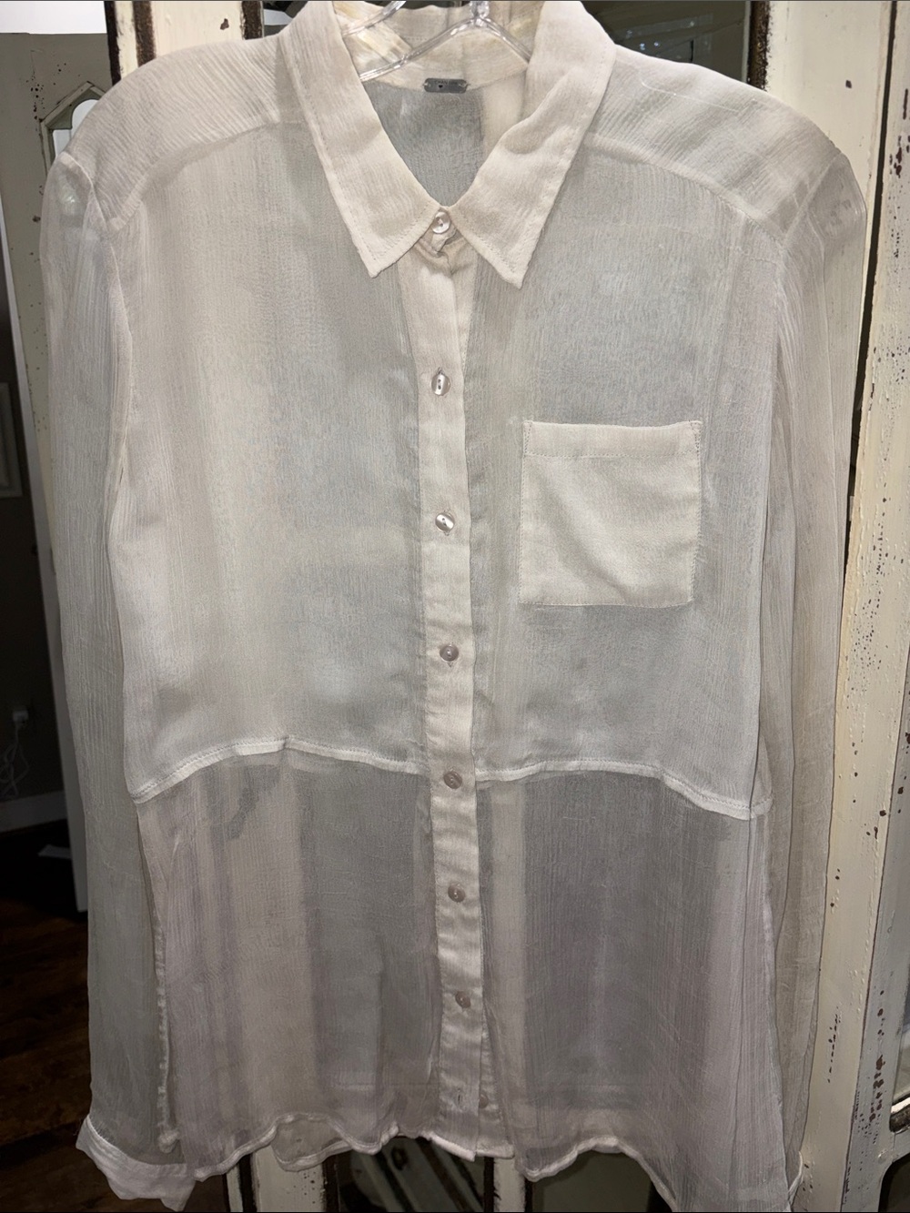 Chan Luu Silk Button-Up blouse